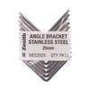Zenith 25mm Stainless Steel Angle BracketÂ - 12 Pack