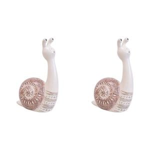 2PK LVD Tall Snail Resin Figurine Small Home Decor 10x15cm - Bolt