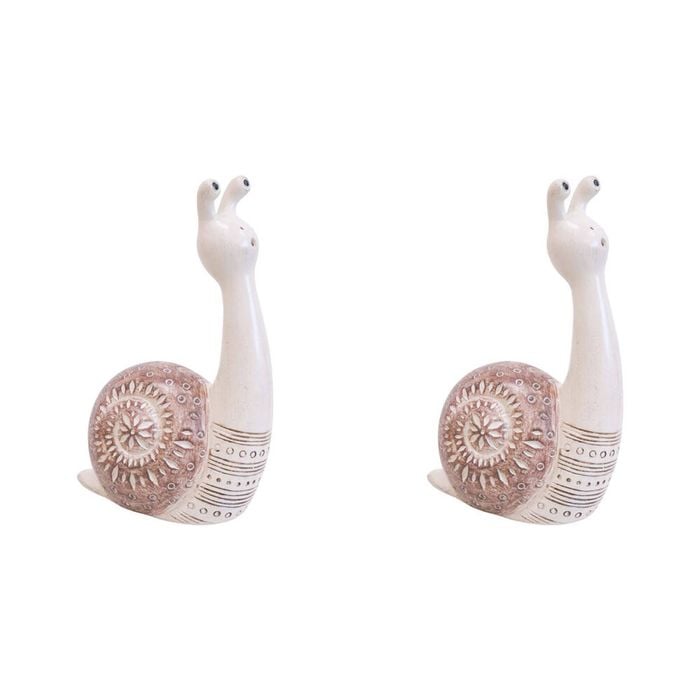2PK LVD Tall Snail Resin Figurine Small Home Decor 10x15cm - Bolt