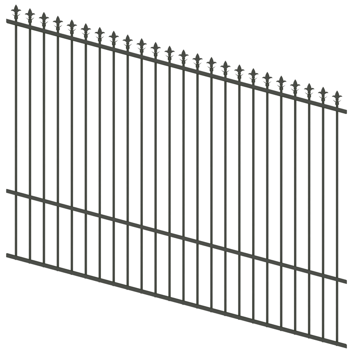 ProtectorAl 1201-2400W x 1800H Woodland Grey Spear Top Pool Fence Panel Raked Up to 15º