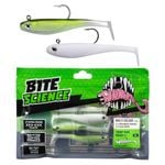Bite Science Multi-Pack of Rigged 4' Rigged Thump Shad Lures - Greenback/White"
