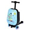 Ufurniture 2 in 1 Suitcase Scooter Foldable Ride-on Luggage with Adjustable Height Handle rideable Suitcase Blue