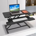 Advwin Sit Standing Desk Riser Height Adjustable Black