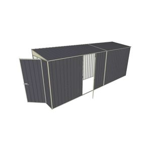 Build-A-Shed 1.2 x 5.2 x 2.0m Skillion Single Hinged Side Door Shed - Grey
