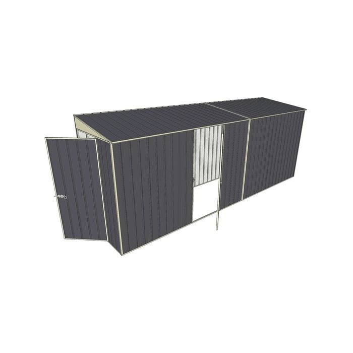 Build-A-Shed 1.2 x 5.2 x 2.0m Skillion Single Hinged Side Door Shed - Grey