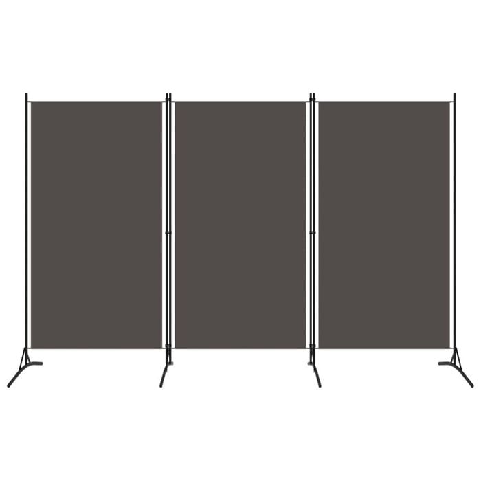 vidaXL 3-Panel Room Divider Anthracite 260cm Panel Privacy Screen Partition