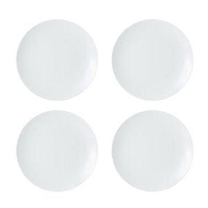 4pc Mikasa Chalk Kitchen Porcelain Dinner Plate Set 27cm White