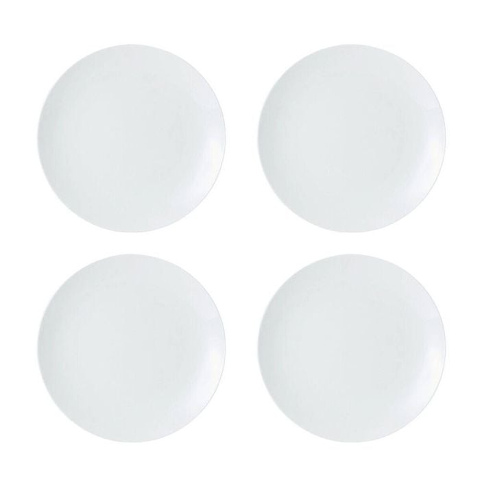 4pc Mikasa Chalk Kitchen Porcelain Dinner Plate Set 27cm White