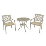 FurnitureOkay Orlando 3-Piece Cast Aluminium Outdoor Dining Setting - Sandstone