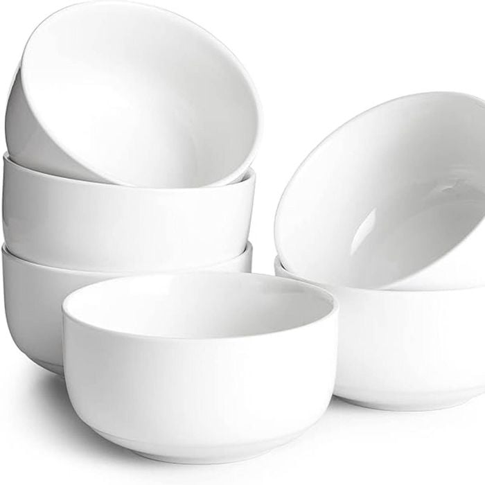 DOWAN 22 OZ Ceramic Cereal Bowls - 5.25" Set of 6 for Kitchen