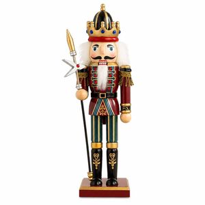 P&P Red Gold Silver 30cm Wooden Nutcracker Soldier Christmas Tabletop Decoration