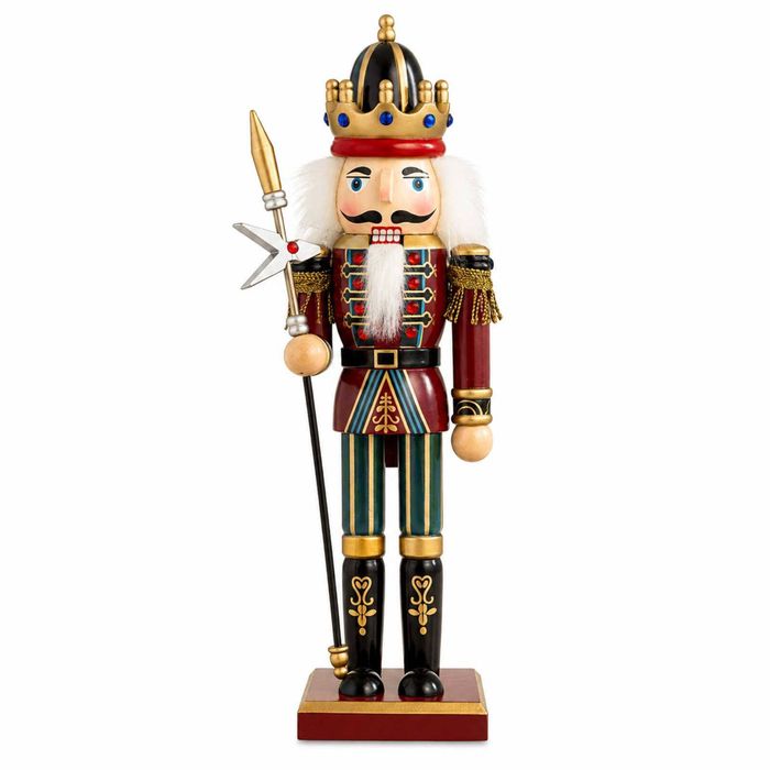 P&P Red Gold Silver 30cm Wooden Nutcracker Soldier Christmas Tabletop Decoration