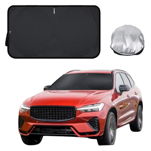 Front Windscreen Sun Shade for Volvo XC60 Recharge 2017 - Current Mk I Facelift, Mk II - Standard 150 x 85 cm - Black