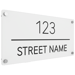 ProtectorAl 580 x 280mm White Satin ACM Engraved Custom House Sign