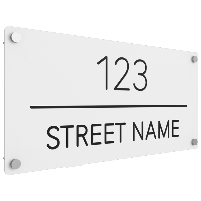ProtectorAl 580 x 280mm White Satin ACM Engraved Custom House Sign
