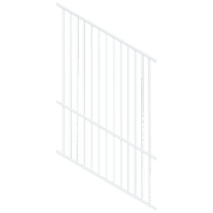 ProtectorAl 1201-2400W x 1200H Pearl White Flat Top Square Picket Pool Fence Panel Raked 16-30º