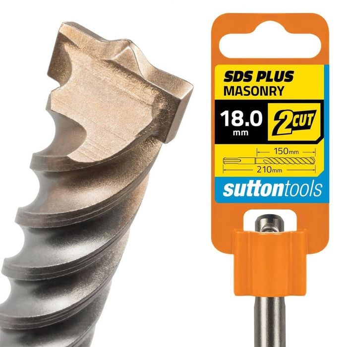Sutton Tools 18.0 x 210mm 2 Cut SDS Plus Masonry Drill Bit