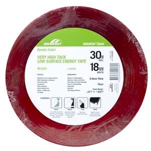 Moroday 18mm x 30m Clear Double Sided Hi Tack Acrylic Tape