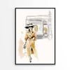 Yellow Stylish Lady with Hat   Print 100% Australian Made 90 x 120cm   (Poster)