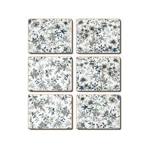 Cinnamon Cork Backed Coasters Set of 6 - Umbria Blue