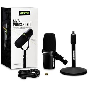 Shure Motiv MV7+ Podcast Microphone with Stand - Black