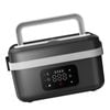 FOHOA 1L Electric Lunch Box with Wireless Heating Black Grey
