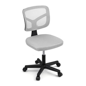 Artiss Armless Office Chair Mesh Swivel Home Desk Chair Small Space Grey