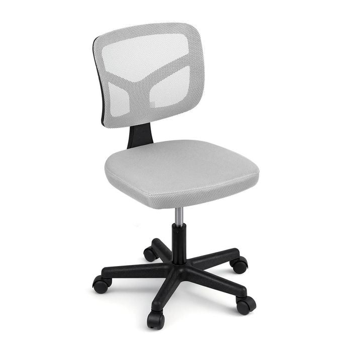Artiss Armless Office Chair Mesh Swivel Home Desk Chair Small Space Grey