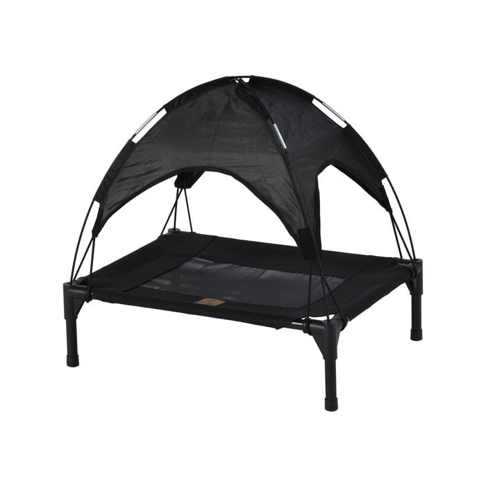 Charlies Elevated Dog Bed With Tent Black - Small