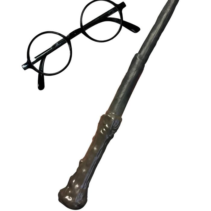 Harry Potter Wand and Glasses Halloween Costume Kit, Wizard Dress Up Accessory Set, CHILD