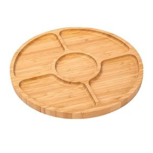 Catzon Bamboo Cheese Board 5 Compartment Serving Tray