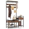Costway 5-in-1 Coat Rack with Shoe Storage Bench Hall Tree 1.8M