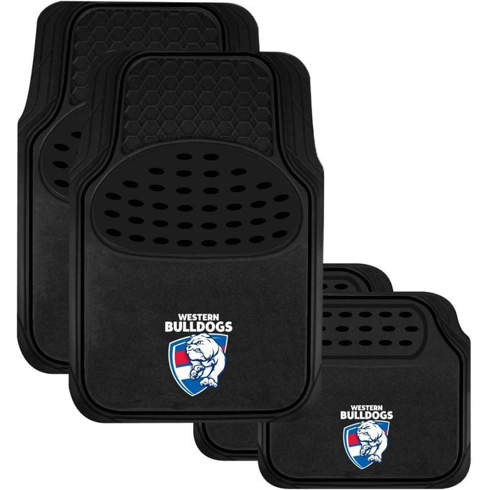 Western Bulldogs Official Afl Universal Rubber Car Floor Mats Carpet
