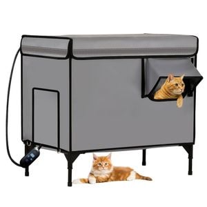 Advwin Cat House for Outside with Pet Heating Pad