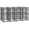 vidaXL Outdoor Dog Kennel Steel Garden Puppy Pet Enclosure Supply Cage House