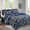 Bloomington 100% Cotton Lightly Quilted Coverlet Set Jardin Navy Queen