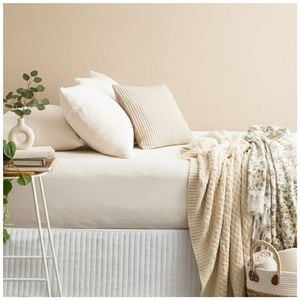 Renee Taylor Comfort T’s Organic Jersey Fitted & Pillowcase Oatmeal Single