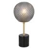 Telbix Elwick Modern Table Desk Lamp Light Marble Metal Glass Black Marble Smoke Antique Gold Gloss
