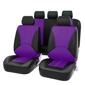 Catzon Full Set Leather Car Seat Covers Fit For Most Sedans Suvs Pickup Trucks-purple
