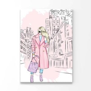 Lady With Elegant Fashion Store Print 100% Australian Made 50x75cm (Stretched Canvas)