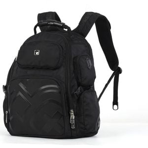 Swisswin Swiss waterproof 15.6" laptop School Travel Backpack -Black