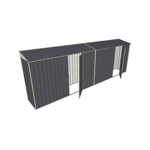 Build-a-Shed 0.8 x 6 x 2m Skillion Shed with Dual Single Hinged Side Doors - Grey