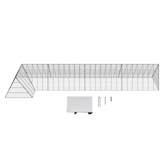 VEVOR 400x100x61.5cm Chicken Tunnel Black with Corner Frames 2 Sets
