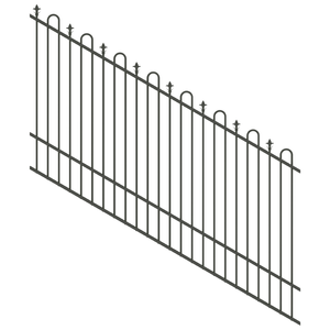 ProtectorAl 1201 - 2400 x 1500mm Woodland Grey Raked 16-30º Loop And Spear Top Pool Fence Panel