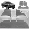 6D Diamond Car Floor Mats for Mitsubishi Triton Double Cab 2015-2023-Full Set-Grey-Outback GT