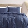 Ardor Boudoir Queen Byron Seersucker Stripes Quilt Cover Set Navy