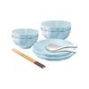 SOGA Light Blue Japanese Style Ceramic Dinnerware Set of 6