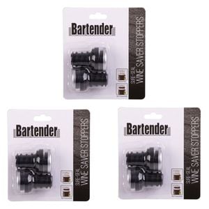 3x 2pc Bartender Sure-Seal Wine Saver Bottle Stoppers Set