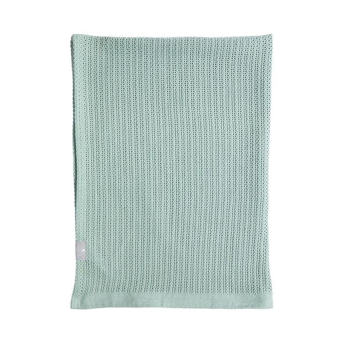 Living Textiles Cotton Cellular Blanket - Sage