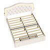 Ufurniture Adjustable Headboard Bed Frame with Drawer and Sockets Double Beige